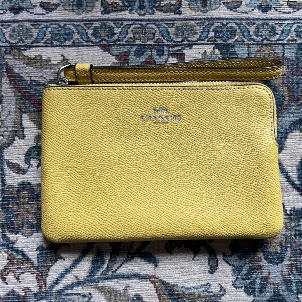 Coach Yellow Leather Wristlet
